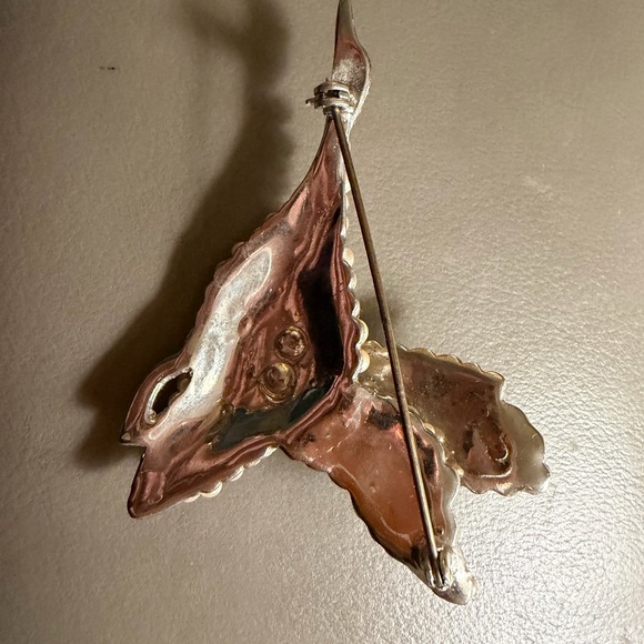 Vintage Pearl & Rhinestone Silver Bird (Goose?) Brooch - Picture 11 of 14